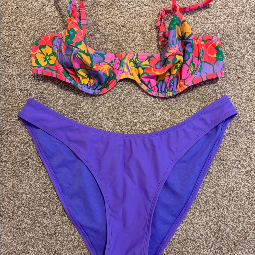 Wild Fable Pink and Purple Swim Set